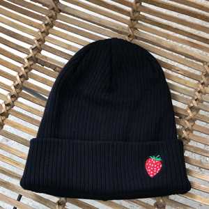 Got some limited edition  organic cotton beanies to keep you warm this winter   madeinuk embroidery love strawberry fairtrade organic organiccotton sustainablefashion cosy slowfashion happy