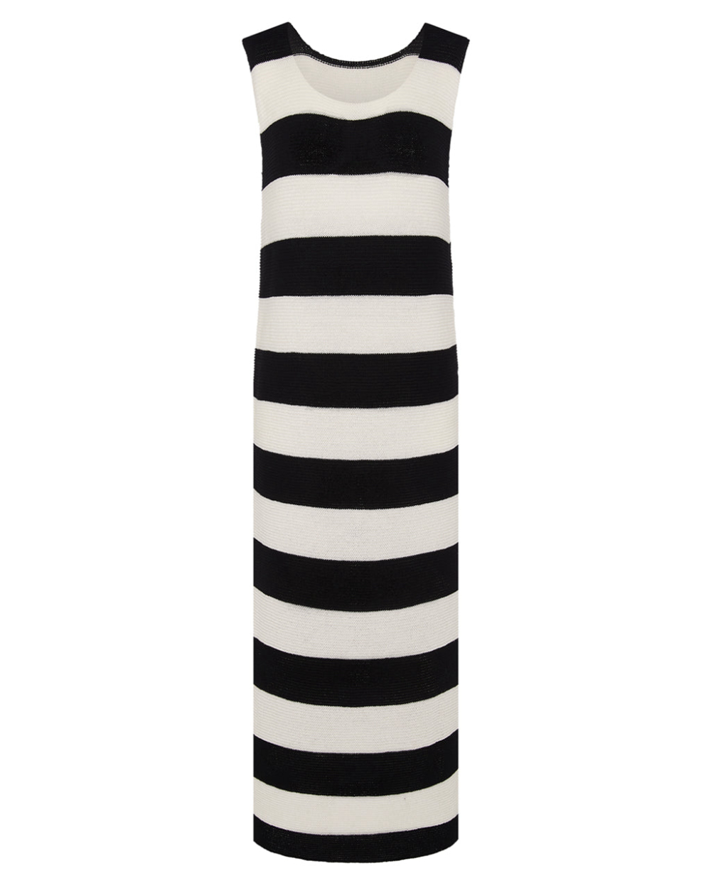 Striped Slit Dress Black & White | INGMARSON Striped Slit Dress Black & White | INGMARSON